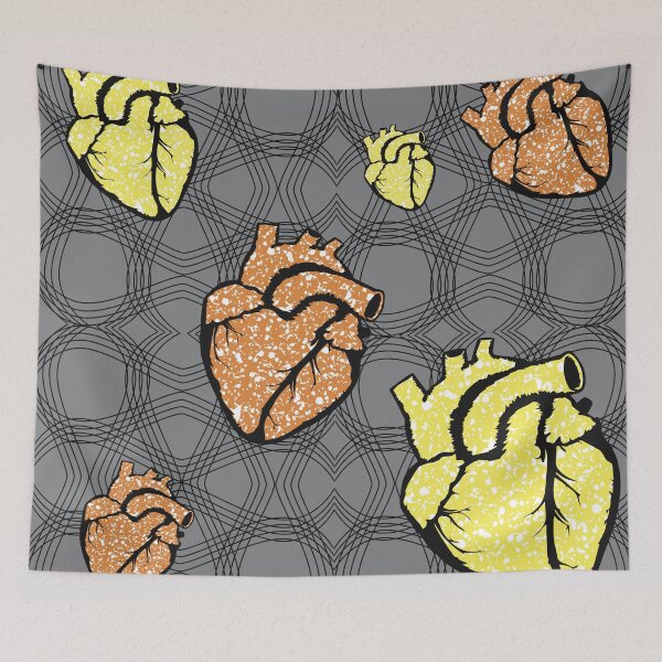 Item preview, Heart fabric patterns designed and sold by Wolagno.