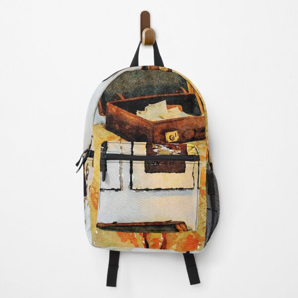 Item preview, Vintage suitcase on bed in nostalgic room setting designed and sold by GestaltImagery.