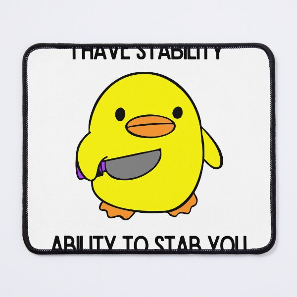Item preview, Duck with knife cute meme funny designed and sold by Sketchbook Studio by Aqsaa.