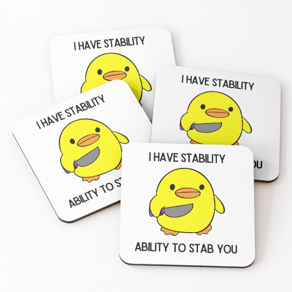 Item preview, Duck with knife cute meme funny designed and sold by Sketchbook Studio by Aqsaa.