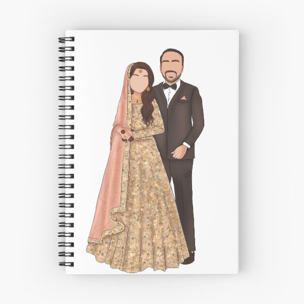 Item preview, Wedding Reception Walima Nikkah Engagement Couple Illustration Pakistani Desi Wedding designed and sold by Sketchbook Studio by Aqsaa.