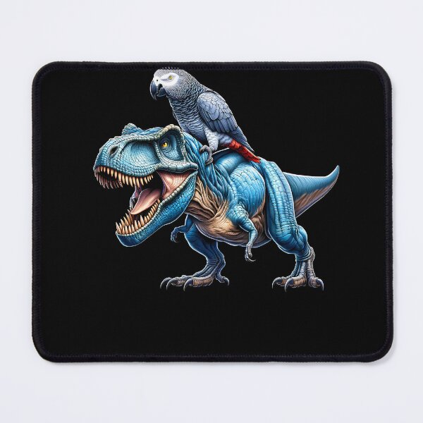 Item preview, African Grey Parrot Riding Dinosaur Funny Bird Lover designed and sold by Kimberley King Art  King Art.