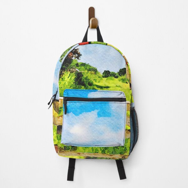 Item preview, Charming watercolor of rural Cotswolds landscape with red roofed barn designed and sold by GestaltImagery.