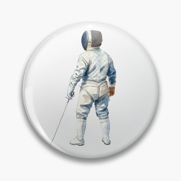 Item preview, Fencing Athlete in Full Gear Watercolor Art Gift designed and sold by Maniutek.
