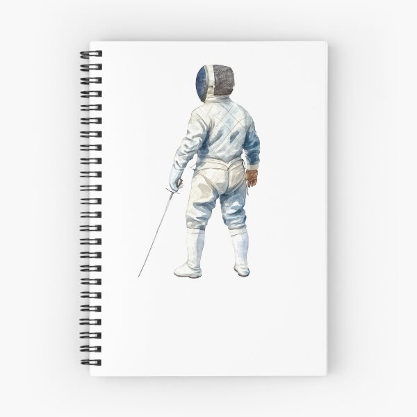 Item preview, Fencing Athlete in Full Gear Watercolor Art Gift designed and sold by Maniutek.
