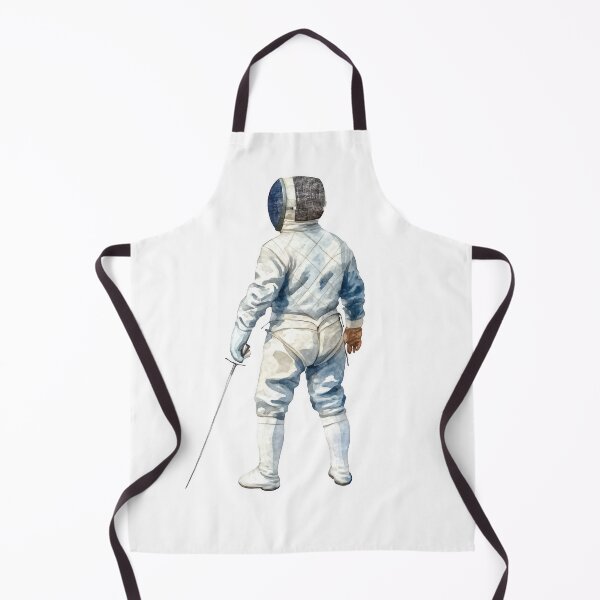 Item preview, Fencing Athlete in Full Gear Watercolor Art Gift designed and sold by Maniutek.