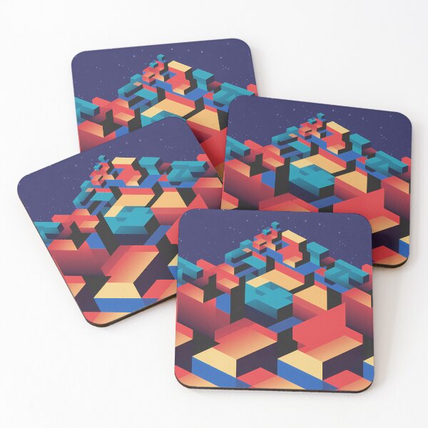 Item preview, Futuristic Isometric Cubes – Vibrant Sci-Fi Geometric Pattern designed and sold by ViviNyks.
