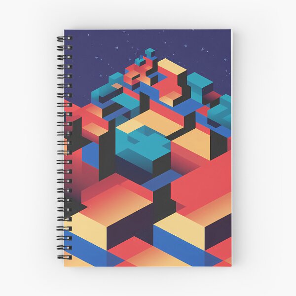 Item preview, Futuristic Isometric Cubes – Vibrant Sci-Fi Geometric Pattern designed and sold by ViviNyks.