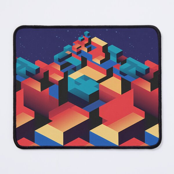 Item preview, Futuristic Isometric Cubes – Vibrant Sci-Fi Geometric Pattern designed and sold by ViviNyks.