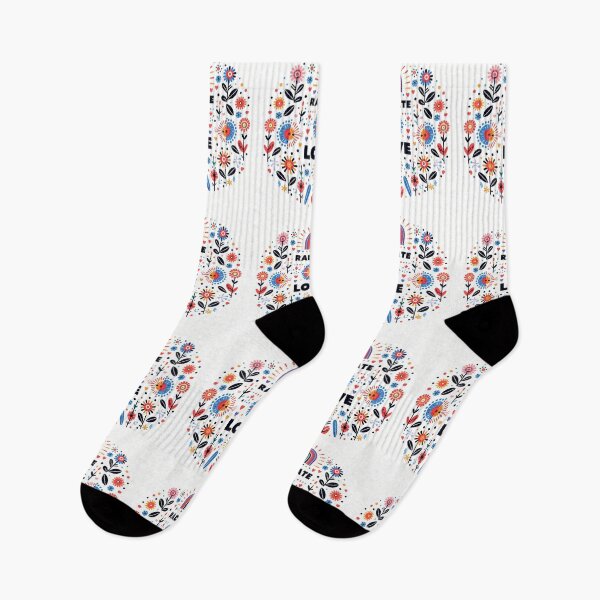 Item preview, Scandinavian Folk Art Radiate Love – Colourful Florals and Rainbow by heidiannemorris designed and sold by FOLK ART FUSION by heidiannemorris.
