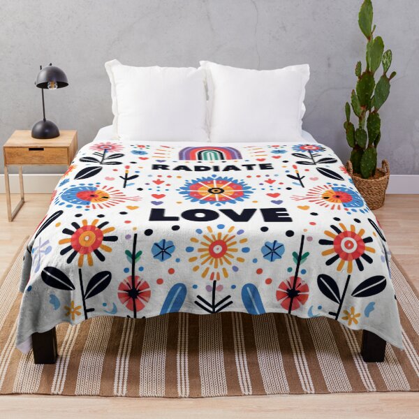 Item preview, Scandinavian Folk Art Radiate Love – Colourful Florals and Rainbow by heidiannemorris designed and sold by FOLK ART FUSION by heidiannemorris.