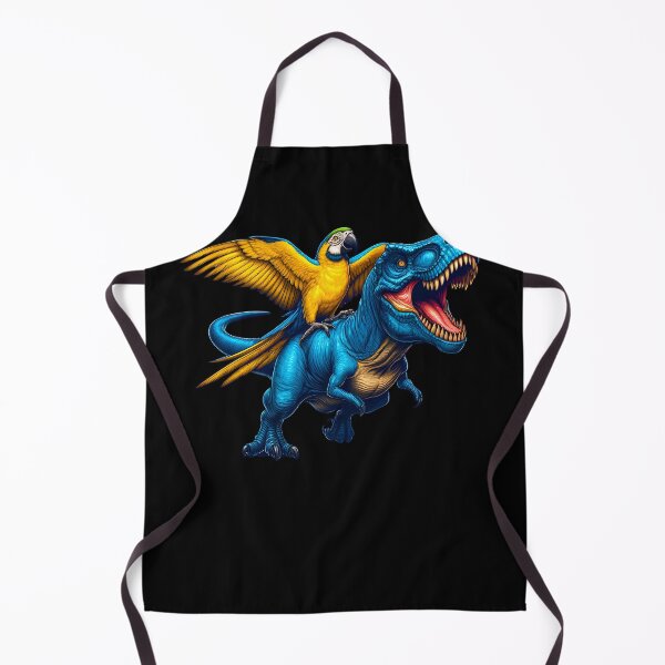 Item preview, Blue and Yellow Macaw Parrot Riding Dinosaur Funny Bird Lover designed and sold by Kimberley King Art  King Art.