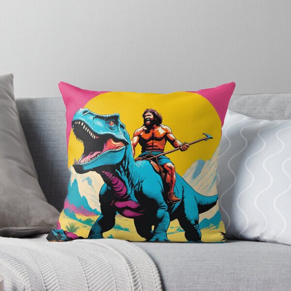 Item preview, Caveman Riding a Dinosaur – Prehistoric Adventure Artwork designed and sold by GrizzlyCollective.