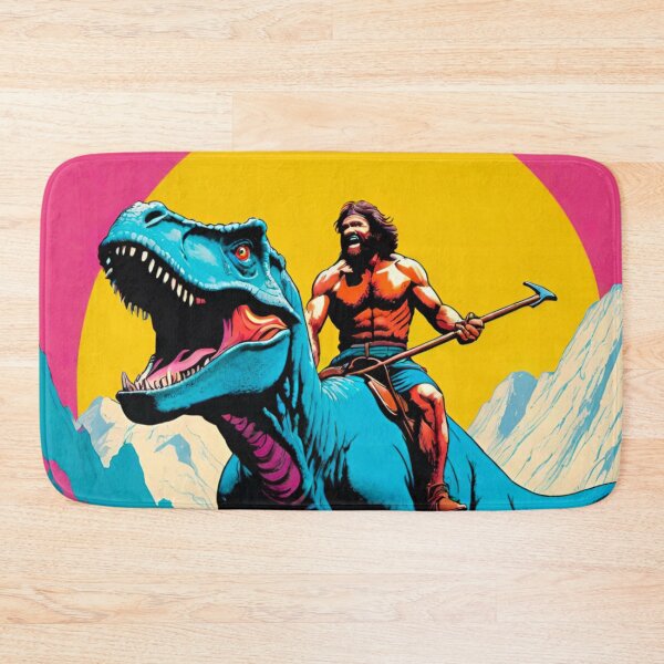 Item preview, Caveman Riding a Dinosaur – Prehistoric Adventure Artwork designed and sold by GrizzlyCollective.