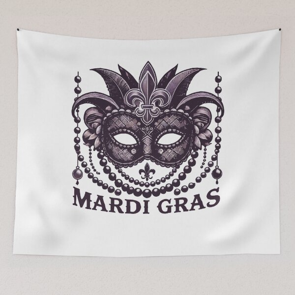 Item preview, Mardi Gras Mask Beads Fleur De Lis designed and sold by LuminOrb.