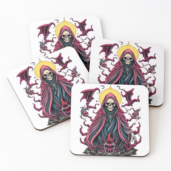 Item preview,  Evil Undead Necromancer Warlock  Evil Heavy Metal Skull Graphic design illustration designed and sold by Vintage Designs +.