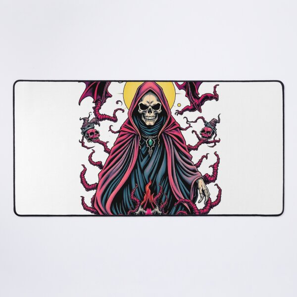 Item preview,  Evil Undead Necromancer Warlock  Evil Heavy Metal Skull Graphic design illustration designed and sold by Vintage Designs +.