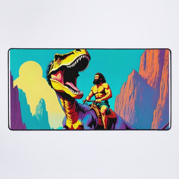 Item preview, Epic Prehistoric Human Riding a Dinosaur – Primal Adventure designed and sold by GrizzlyCollective.