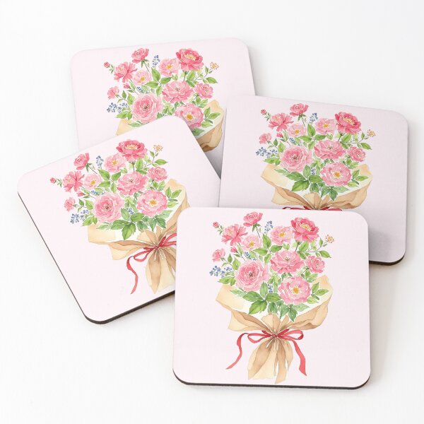 Item preview, Pink Floral Watercolor Flower Bouquet designed and sold by Magnolia Valley Art.