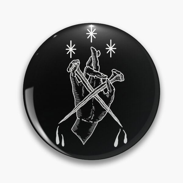 Item preview, Hand with bleeding nails in medieval engraving - WHITE designed and sold by InkMastersHub.com.