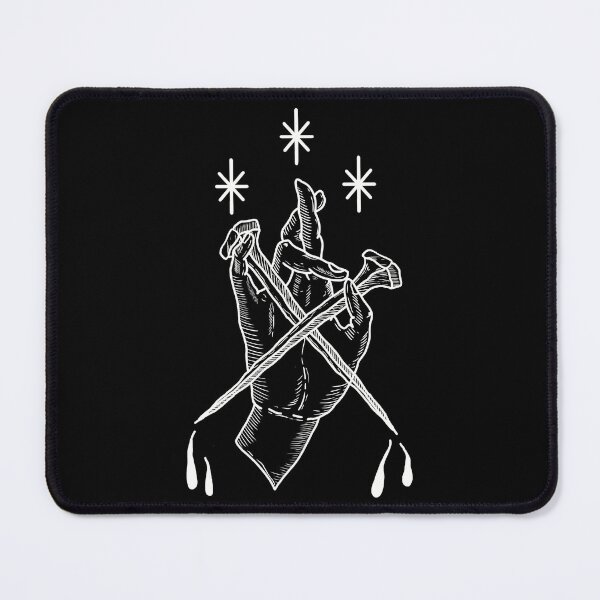 Item preview, Hand with bleeding nails in medieval engraving - WHITE designed and sold by InkMastersHub.com.