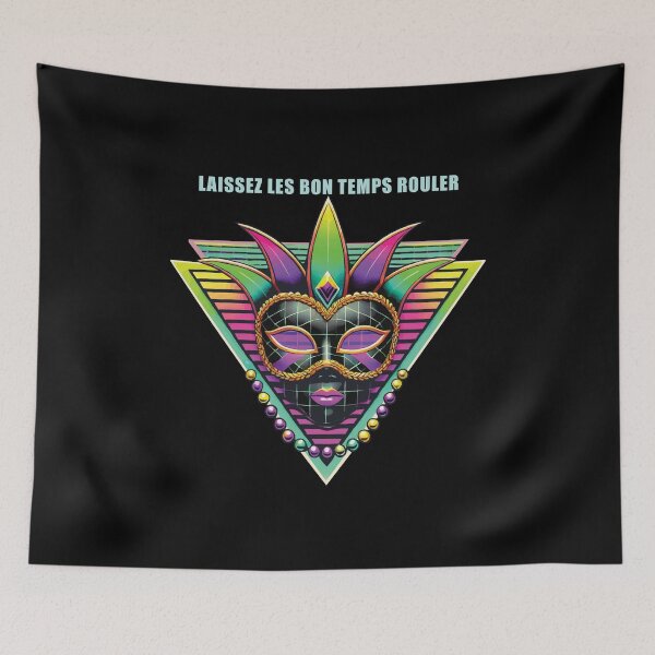 Aperçu de l'œuvre Mardi Gras Laissez Les Bon Temps Rouler Masque taille M/L créée et vendue par LuminOrb.
