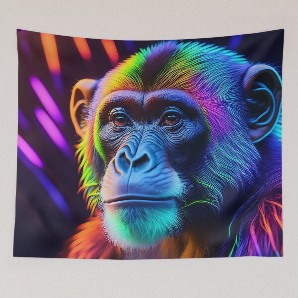Item preview, Party Animal | Glowing Neon Monkey Collection | Hyperrealistic designed and sold by monkeybusiness.pt.