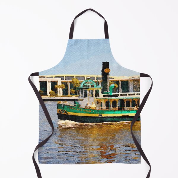 Item preview, Watercolor painting of a ferry on the Savannah River in Georgia designed and sold by GestaltImagery.