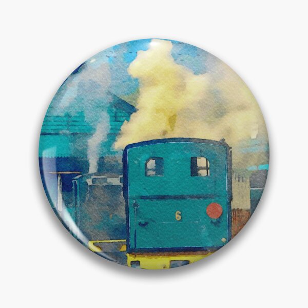 Item preview, Watercolor depiction of Snowdon Mountain Railway in Wales with vibrant steam designed and sold by GestaltImagery.