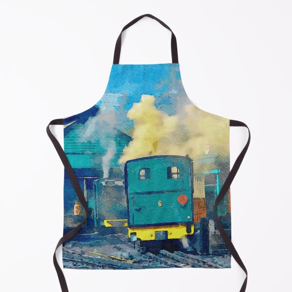 Item preview, Watercolor depiction of Snowdon Mountain Railway in Wales with vibrant steam designed and sold by GestaltImagery.