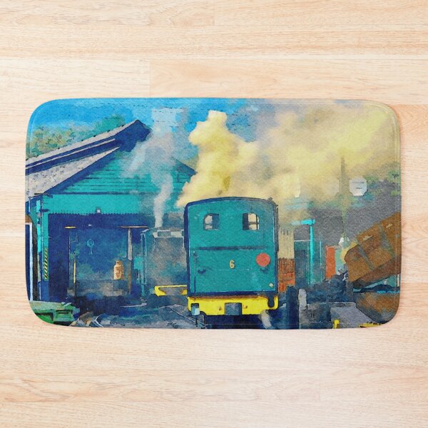 Item preview, Watercolor depiction of Snowdon Mountain Railway in Wales with vibrant steam designed and sold by GestaltImagery.