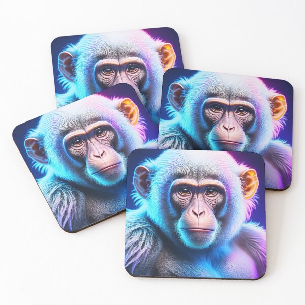 Item preview, White | Glowing Neon Monkey Collection | Hyperrealistic designed and sold by monkeybusiness.pt.