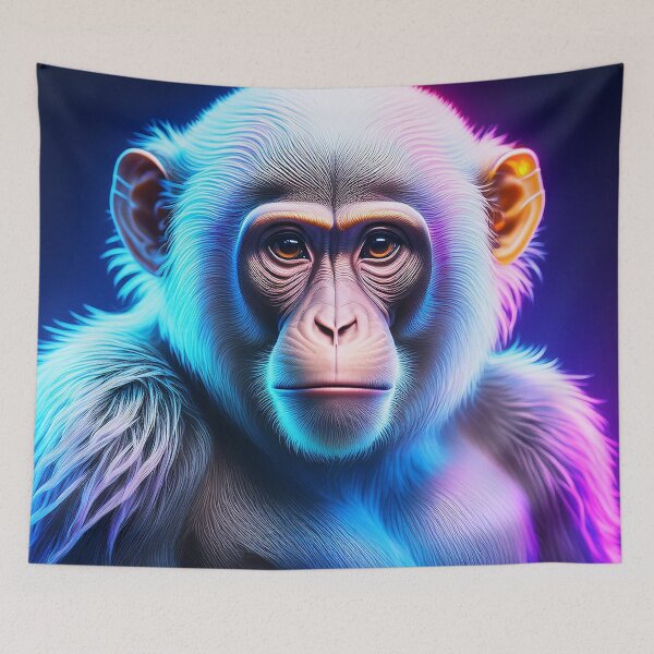 Item preview, White | Glowing Neon Monkey Collection | Hyperrealistic designed and sold by monkeybusiness.pt.
