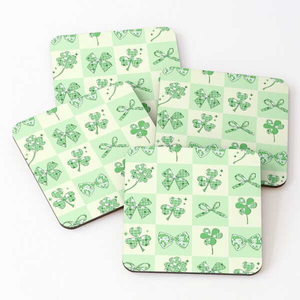 Item preview, Pastel Green Coquette Bows and Shamrock Check designed and sold by MaiZephyr.