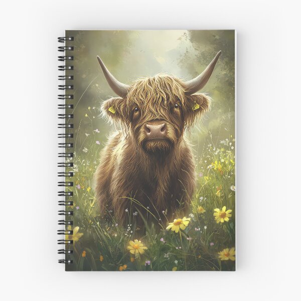 Item preview, Highland Cow in the Spring Meadow.  designed and sold by thewandswant.