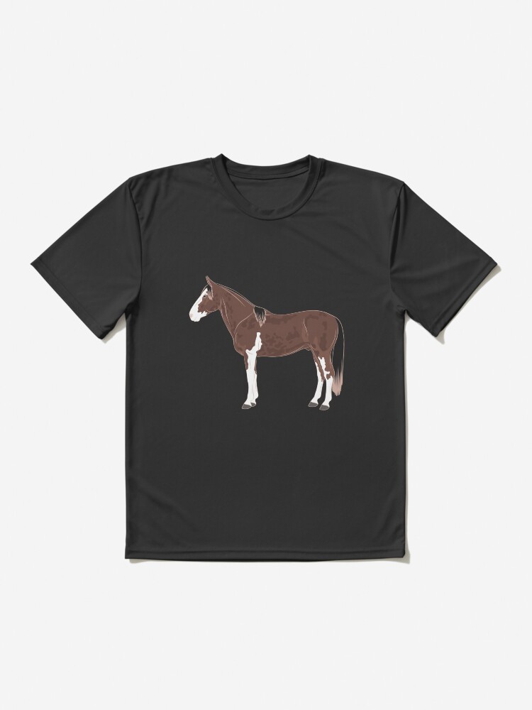 Aperçu 2 sur 7. T-shirt respirant avec l'œuvre Cheval Criollo Argentin, dessin cheval tacheté, cheval de selle, races de chevaux de l'Argentine créée et vendue par WebEquitation.