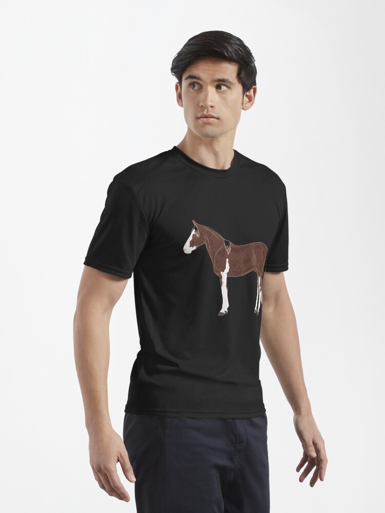 Aperçu 3 sur 7. T-shirt respirant avec l'œuvre Cheval Criollo Argentin, dessin cheval tacheté, cheval de selle, races de chevaux de l'Argentine créée et vendue par WebEquitation.