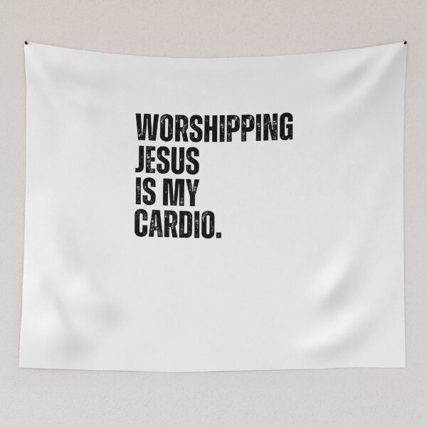 Item preview, Worshipping Jesus is my Cardio funny designed and sold by snowry.