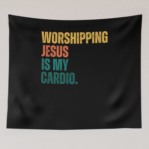 Item preview, Retro Worshipping Jesus is my Cardio designed and sold by snowry.