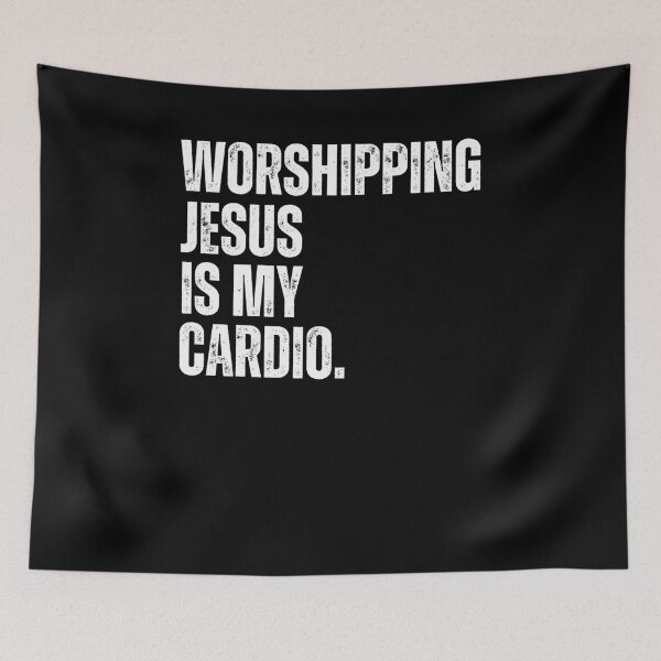 Item preview, Worshipping Jesus is my Cardio funny designed and sold by snowry.