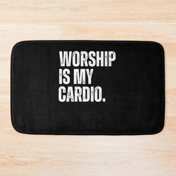 Item preview, Worship is my Cardio funny Christian designed and sold by snowry.