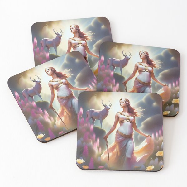 Item preview, Artemis in Bloom: Graceful Goddess in a lavender Floral Wonderland designed and sold by Rainbow Paws Garden.