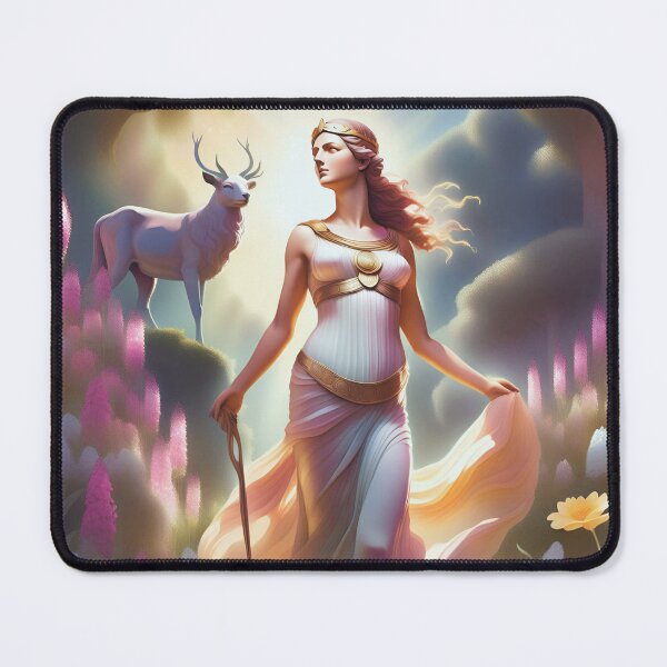 Item preview, Artemis in Bloom: Graceful Goddess in a lavender Floral Wonderland designed and sold by Rainbow Paws Garden.