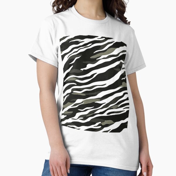 Item preview, Black and White Tiger Stripe Camo, Animal Print Camouflage Tiger Stripes Pattern designed and sold by CamouflageLab.