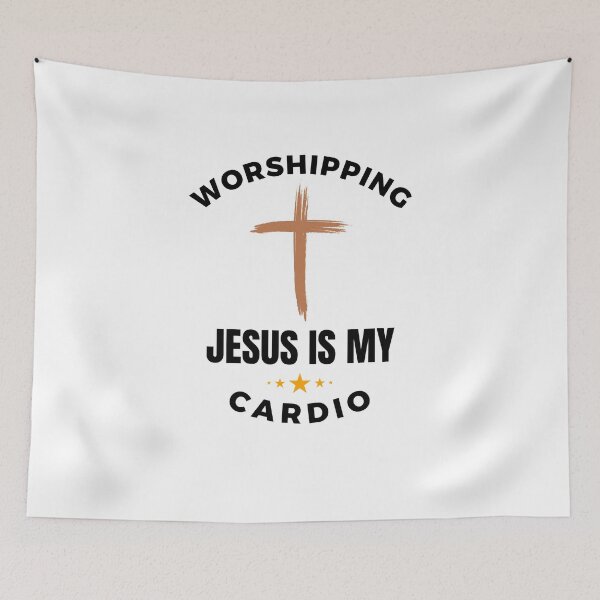 Item preview, Worshipping Jesus is my Cardio funny designed and sold by snowry.