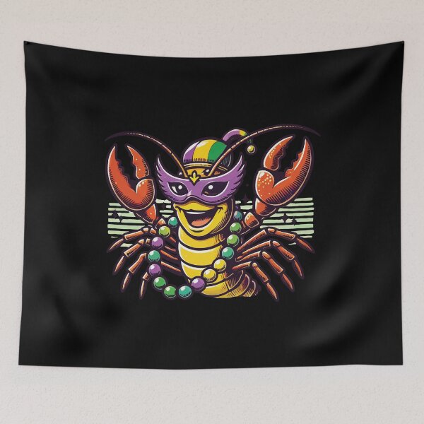Item preview, Mardi Gras Crawfish Mask Beads Fun designed and sold by LuminOrb.