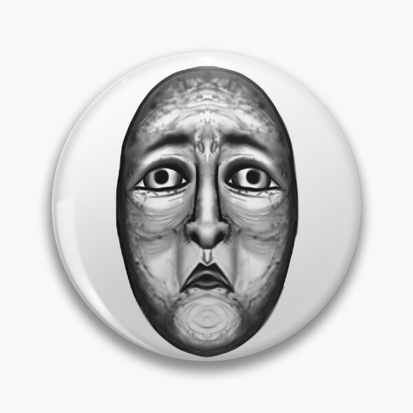 Item preview, Retrato de máscara de terror surrealista en blanco y negro designed and sold by n1ckeatsyarn.