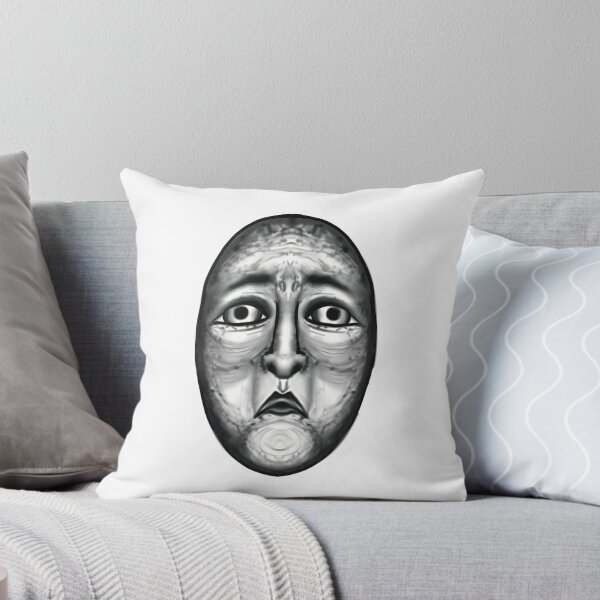 Item preview, Black and white Surreal horror mask portrait  designed and sold by n1ckeatsyarn.
