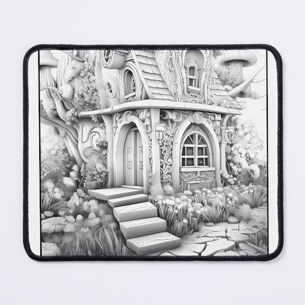 Item preview, Magical Fairy House #16 Coloring Page Pattern  designed and sold by DavidColoring.