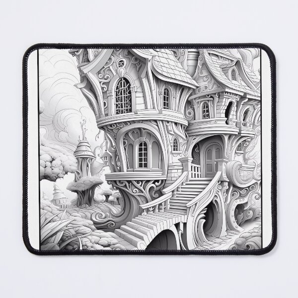 Item preview, Magical Fairy House #17 Coloring Page Pattern designed and sold by DavidColoring.